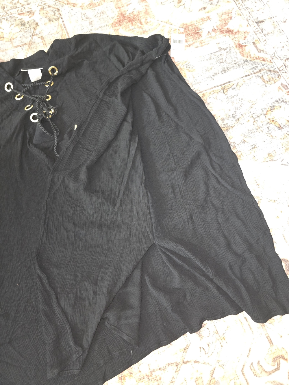 La Blanca Black Lace-Up Swim Coverup